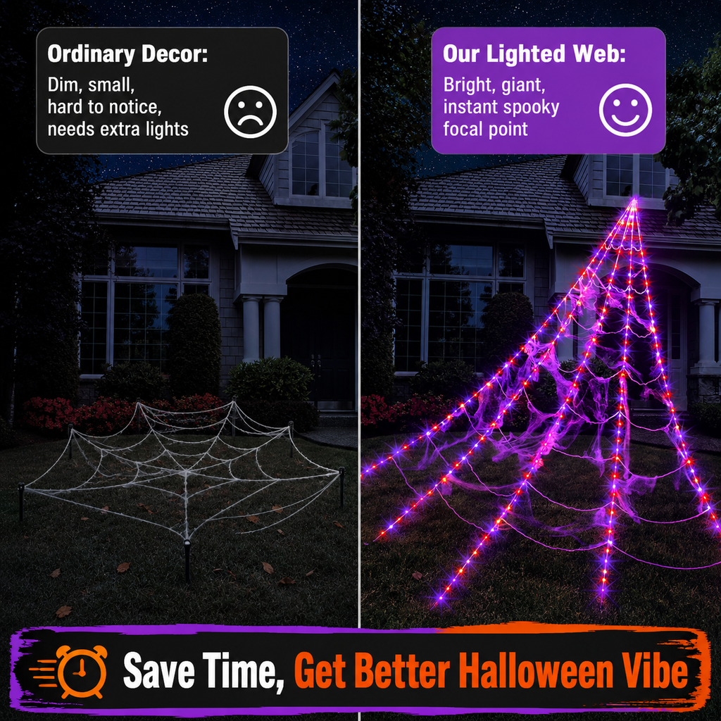 Halloween Spiderweb String Lights