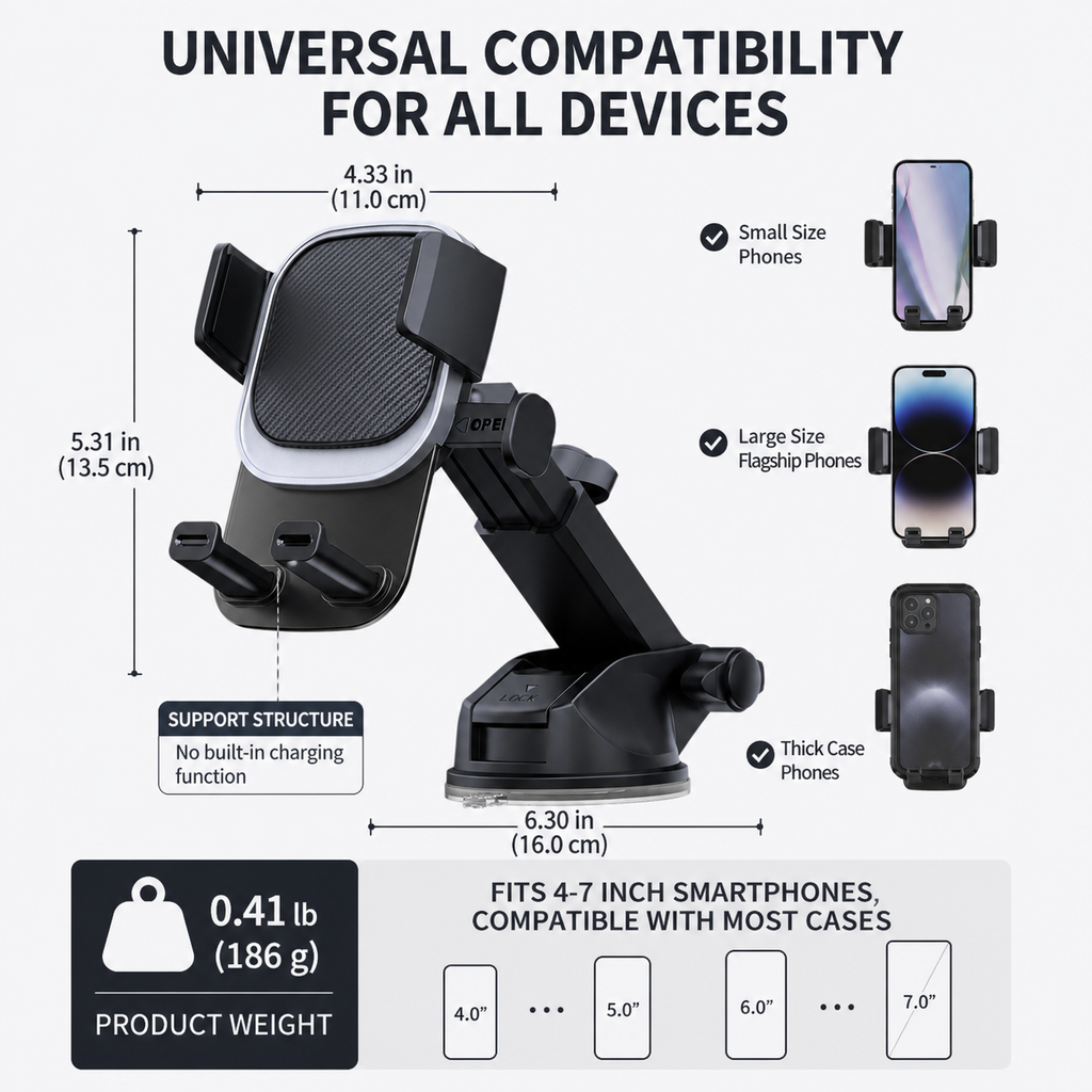 Telescopic car phone holder