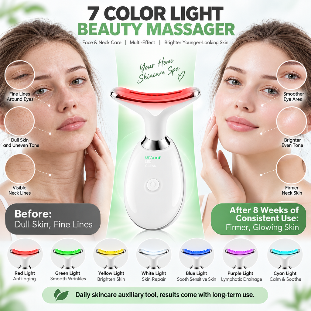 7-Color Light & Red Light Beauty Massage Device