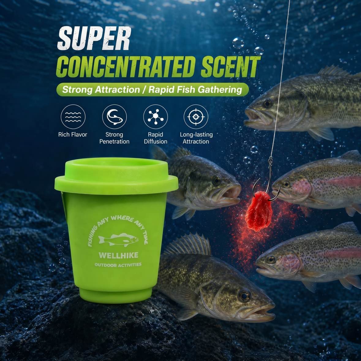 🎣 High-Elasticity Gluten Bait Cup 🐟 Natural Scent Wild Attractant