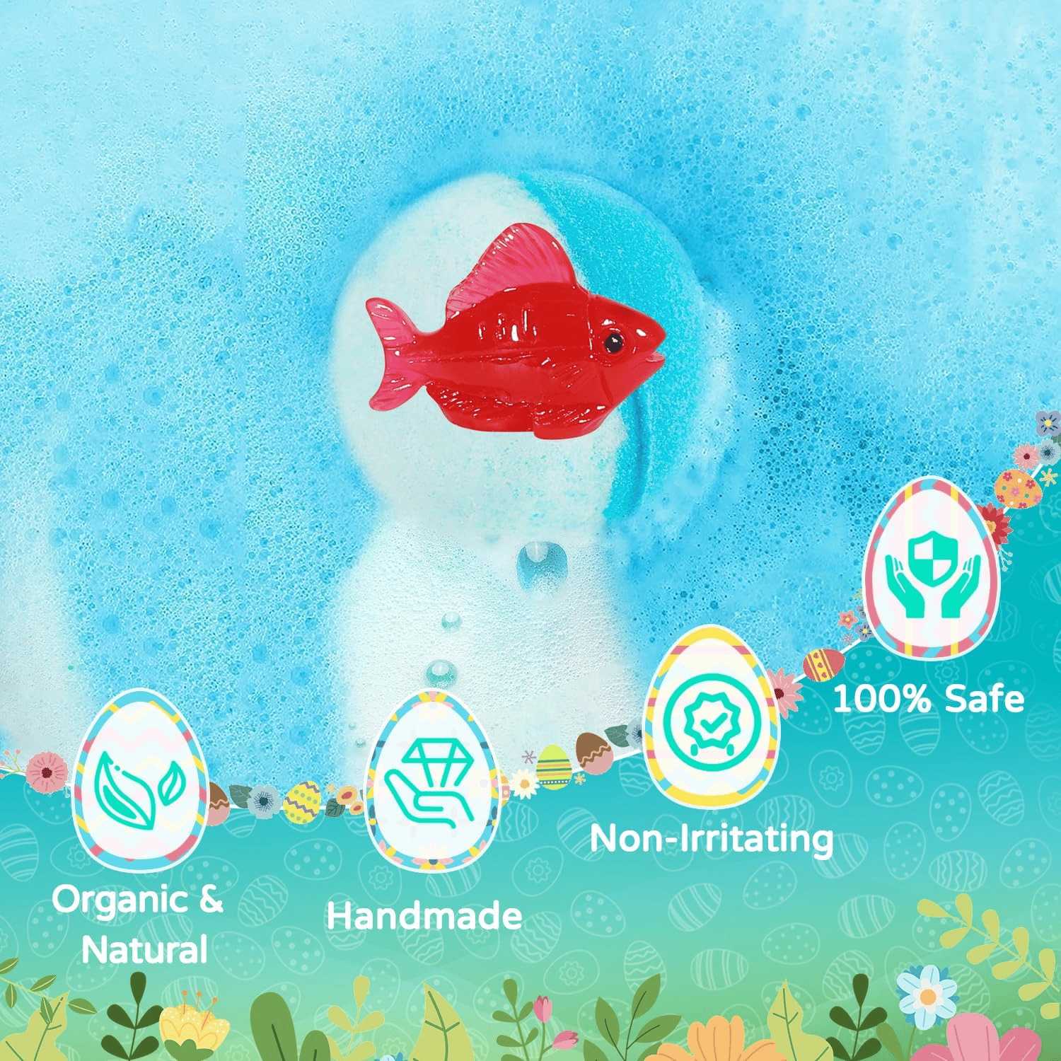 🛁 Natural Bath Bombs for Kids with Mega Bubbles & Surprise Inside 🥚✨ Same as in the video 🎁Comes with A Toy Storage Box