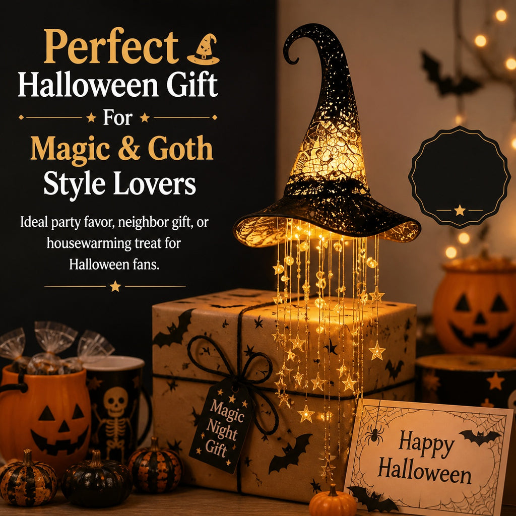 Glowing Star Tassel Witch Hat Ornament