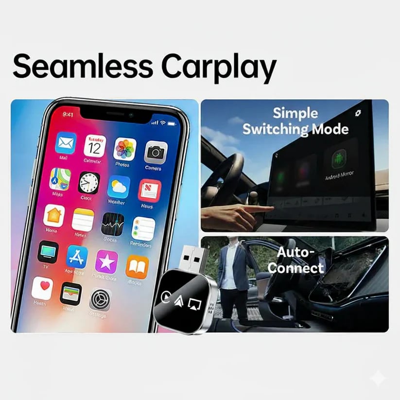 🔥2026 Upgrade 3-in-1 Wireless CarPlay Adapter🚚Buy 2 Free Shipping
