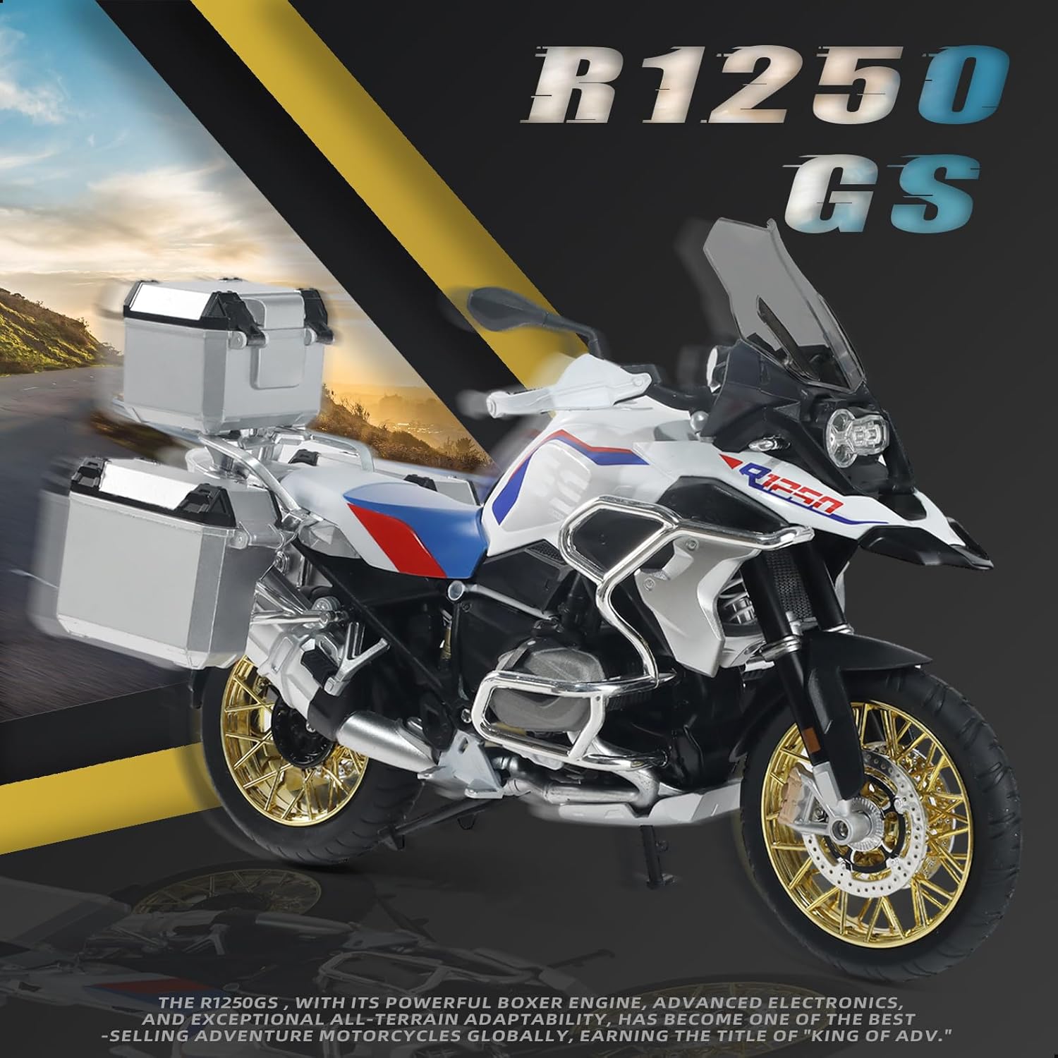 1:9 Motorcycle Model for BMW R125 Metal Die-cast Motorcycle Model No Assembly Required Mini Finished Moto Classic Collection Gift for Adult