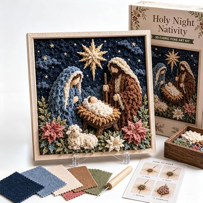 3D Christian Fabric Poke Art Kit