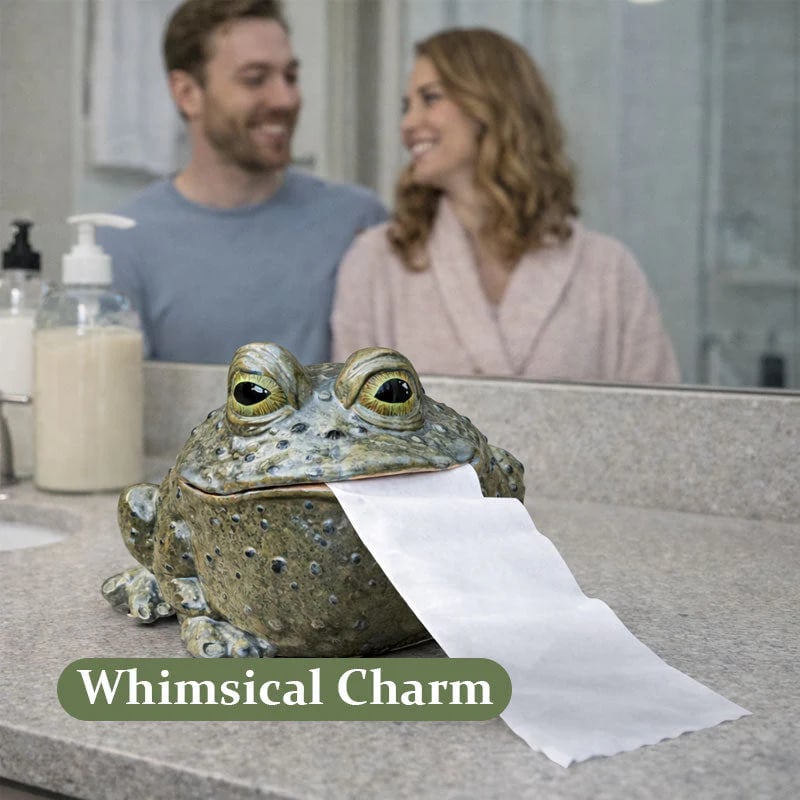 Funny Toad Tissue Holder🐸– Novelty Resin Tissue Box Cover for Home Decor