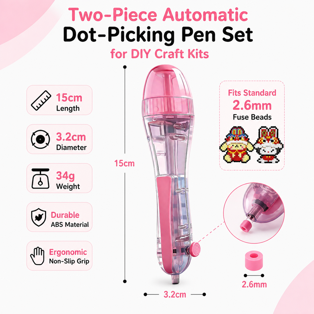DIY Fuse Bead 2-Piece Set with Automatic Bead-Placing Pen