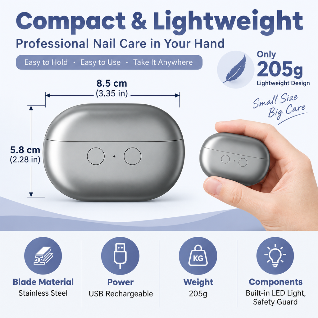 Electric Nail Clipper with LED Light