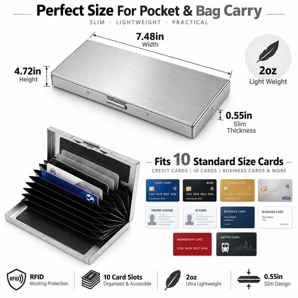 Stainless Steel RFID Blocking Card Holder