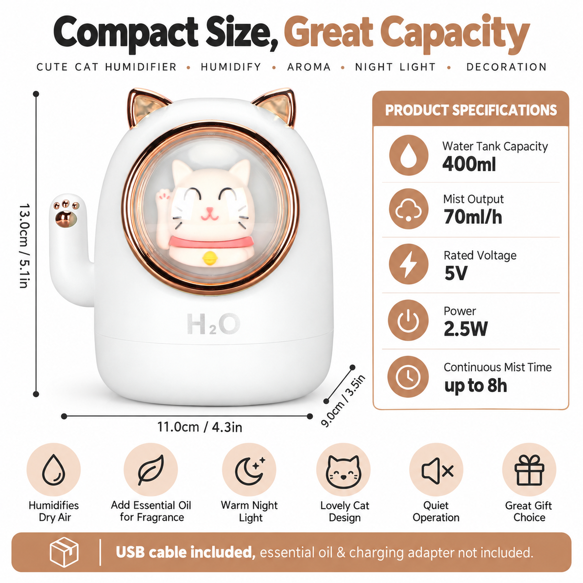 Cat Shape Aroma Humidifier