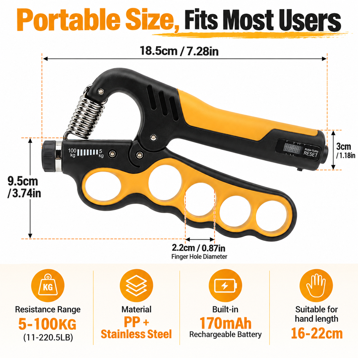 Professional Adjustable-Resistance Hand Gripper