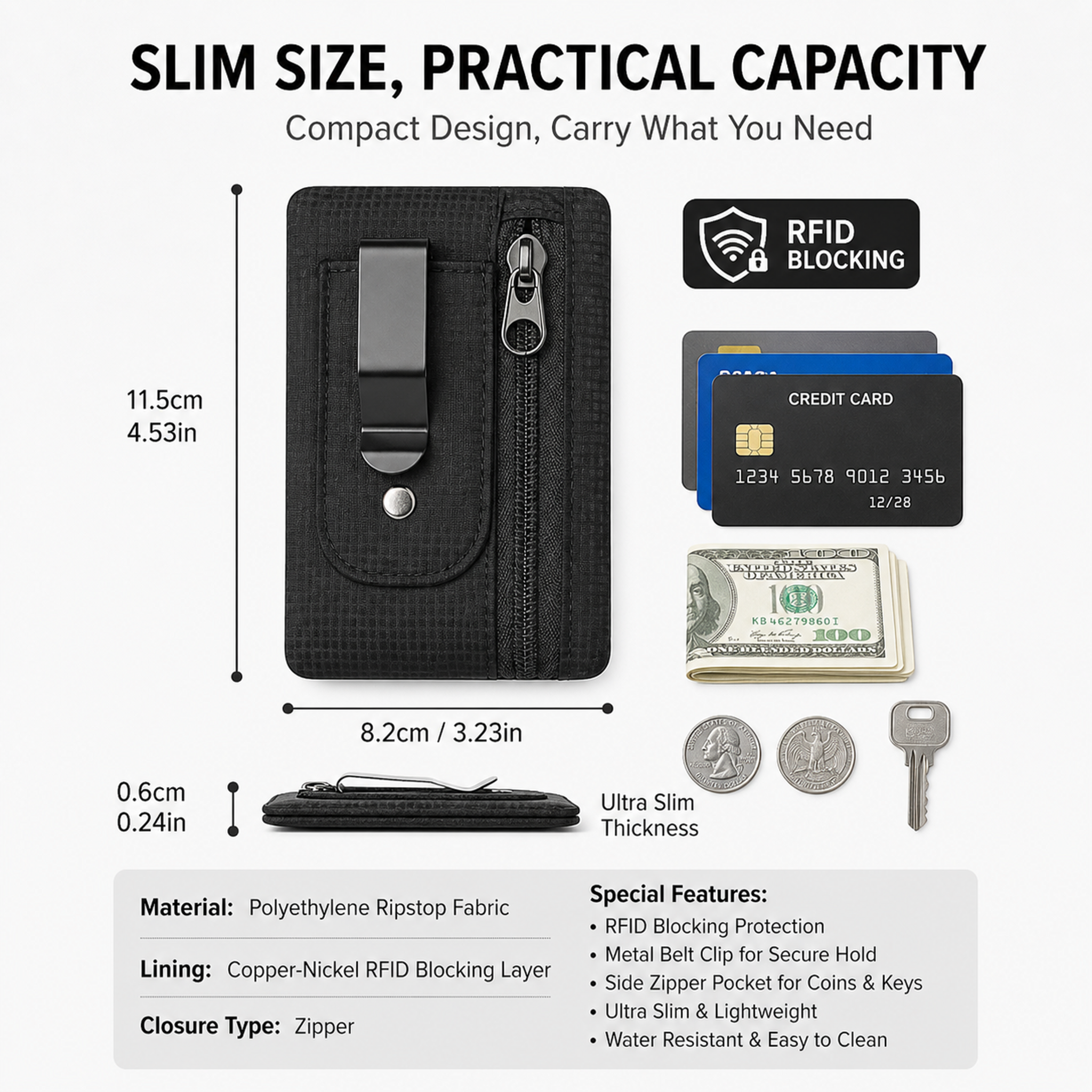 RFID-blocking travel wallet