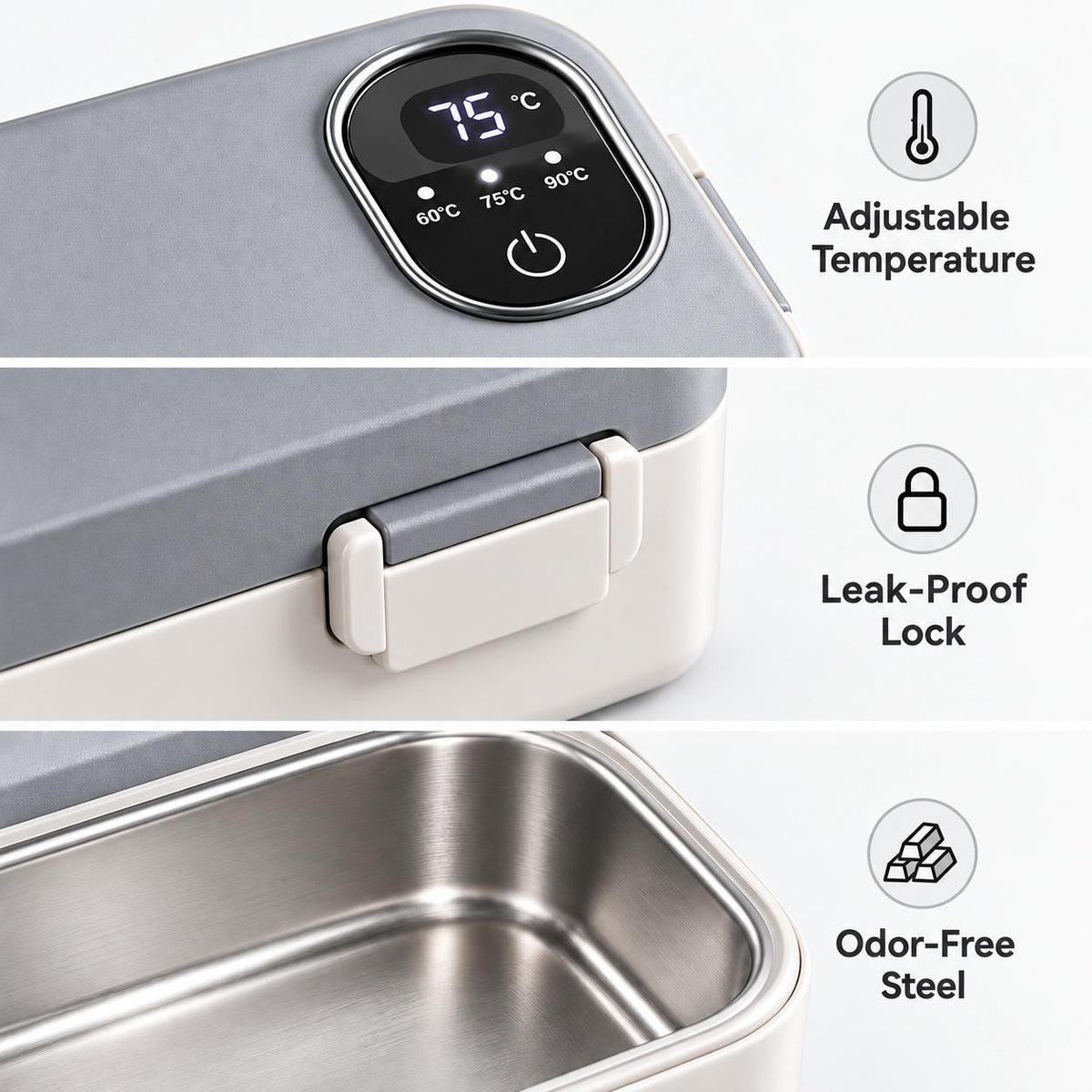 Electric Heating Stainless Steel Insulated Lunch Box