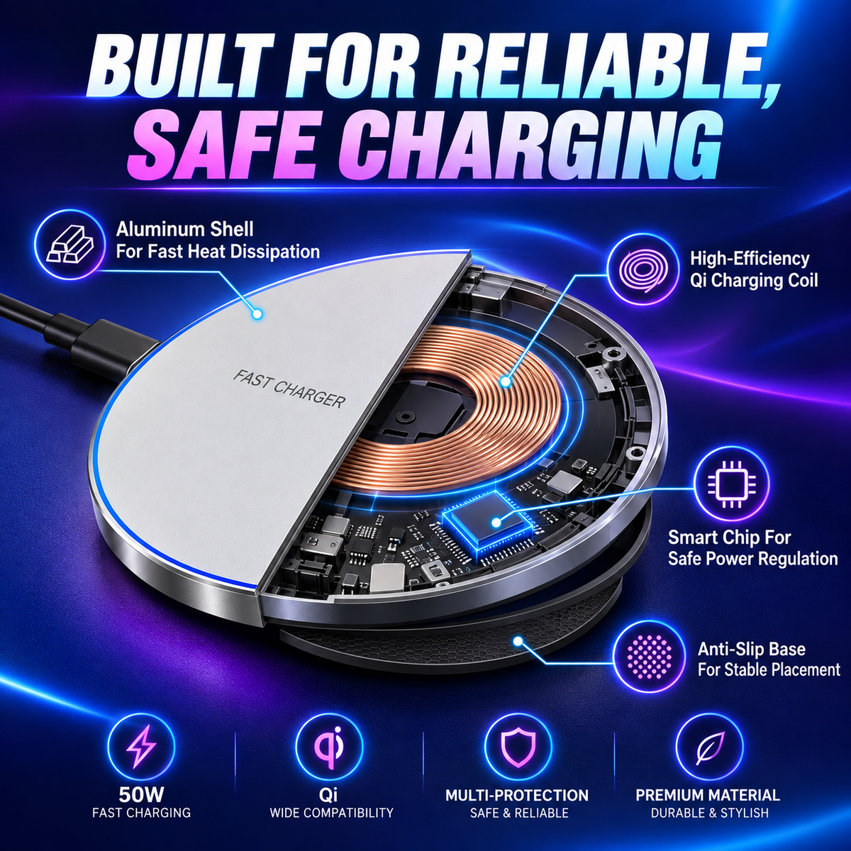 Aluminum Wireless Charging Pad