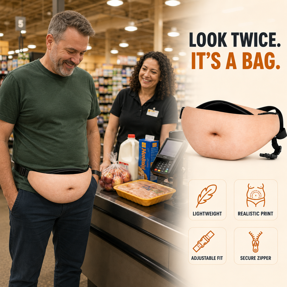 Oohho™ Funny Pot-Belly Waist Pack — A Hilarious Gag Gift