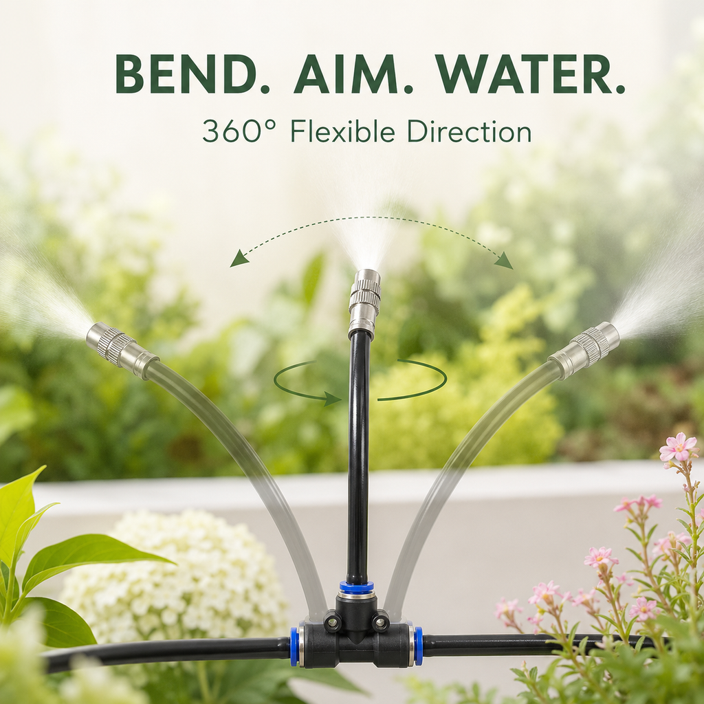 DIY 360° Flexible Garden Misting Irrigation Kit