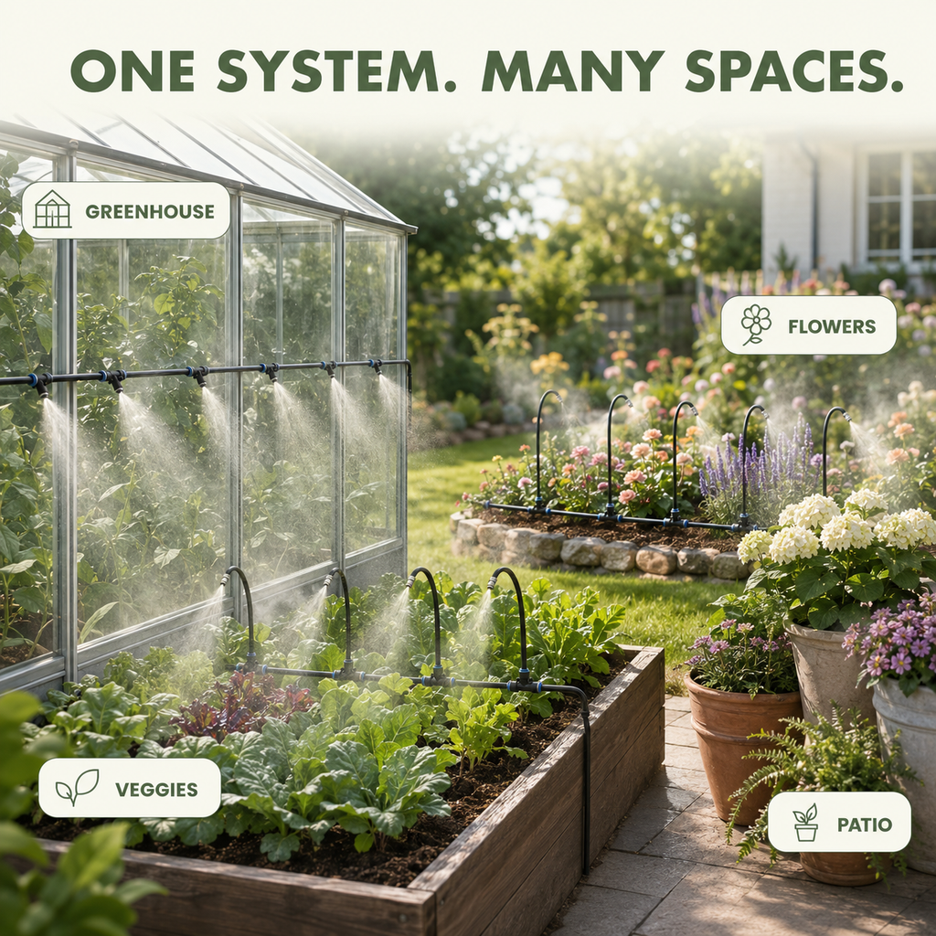 DIY 360° Flexible Garden Misting Irrigation Kit
