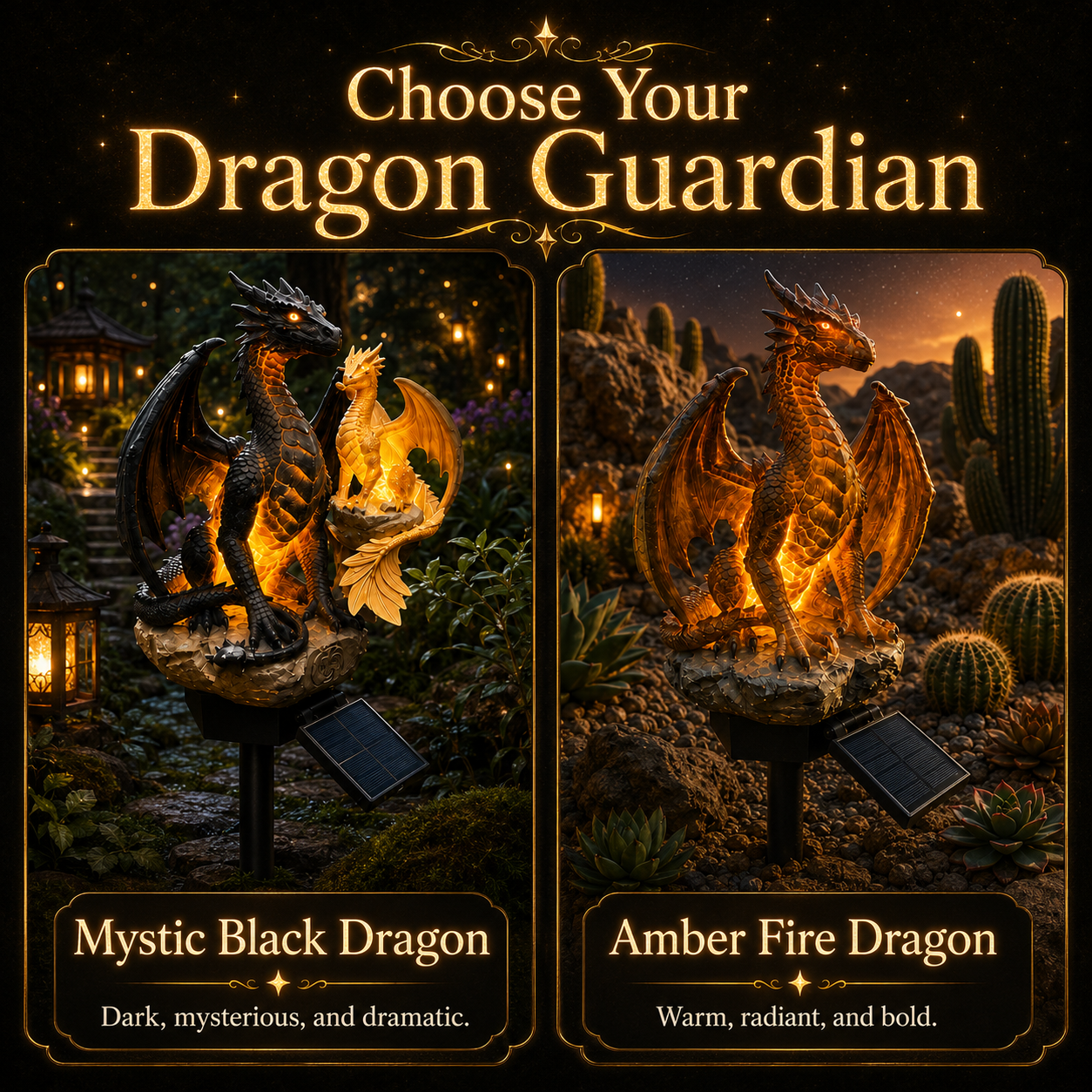 🔥 Limited 49% OFF Today!🐉Solar Dragon Garden Light Set🔥– ✨2 Dragons Included for Magical Outdoor Decor🎁