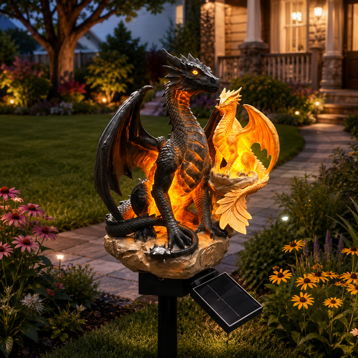 🔥 Limited 49% OFF Today!🐉Solar Dragon Garden Light Set🔥– ✨2 Dragons Included for Magical Outdoor Decor🎁