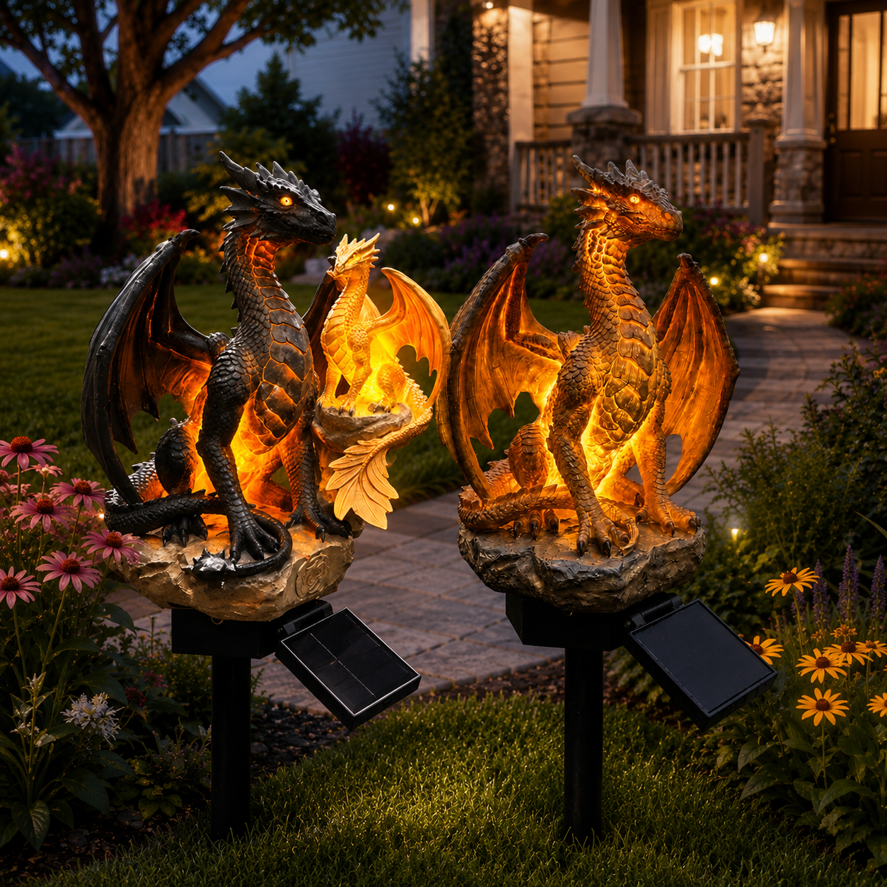 🔥 Limited 49% OFF Today!🐉Solar Dragon Garden Light Set🔥– ✨2 Dragons Included for Magical Outdoor Decor🎁