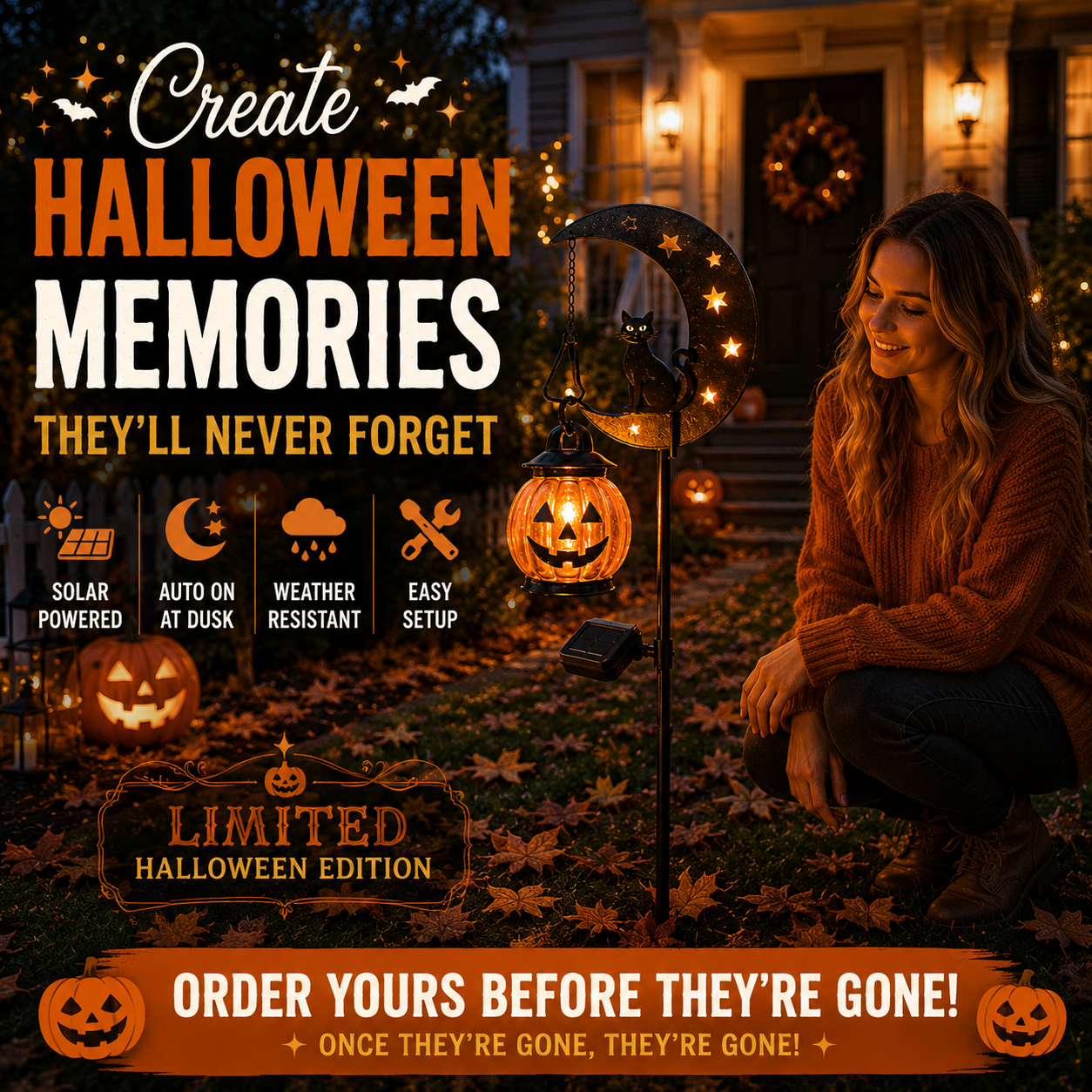 🎃 Halloween Early Bird Sale | 49% OFF Pumpkin Moon Garden Stake Light(📦Buy 2 Free Shipping)