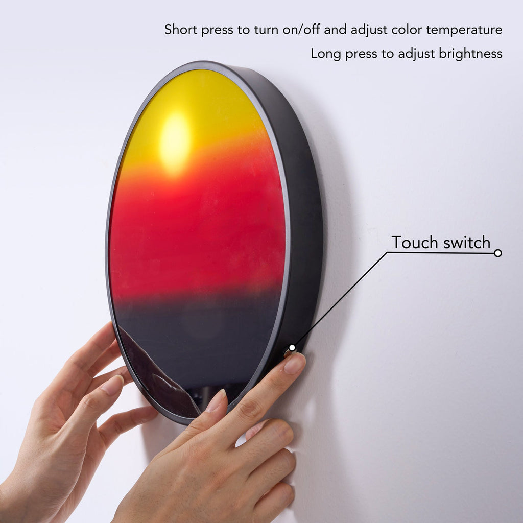 Creative Sunset Hand Pulled Night Light, Movable Sunrise to Sunset Scenery Wall Lamp, Battery Rechargeable Wall Light