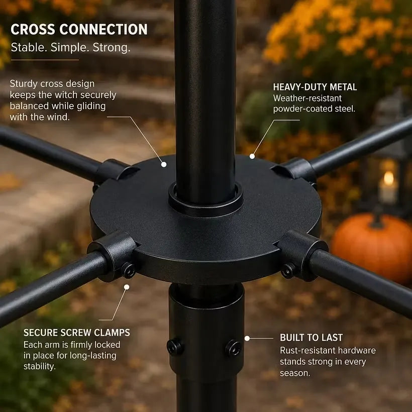 🧙‍♀️ Enchanted Witch Garden Wind Spinner – Where Witches Fly and Bats Dance