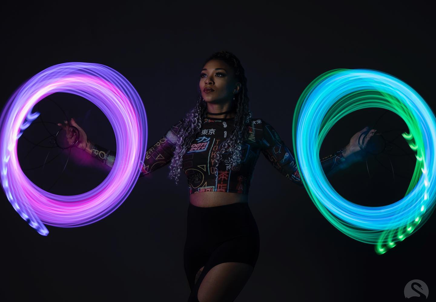 🔥Vibrant LED Flow Fans🎁7-Key Intuitive Control & Sync Modes - Lightweight 12.2 oz Build - Perfect for Festivals, Raves & Flow Arts