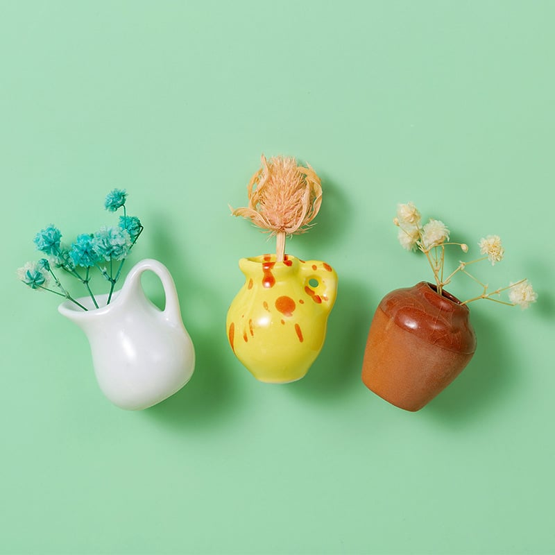 🔥LAST DAY 49% OFF🌸Cute Plant Ceramic Vase Fridge Magnets