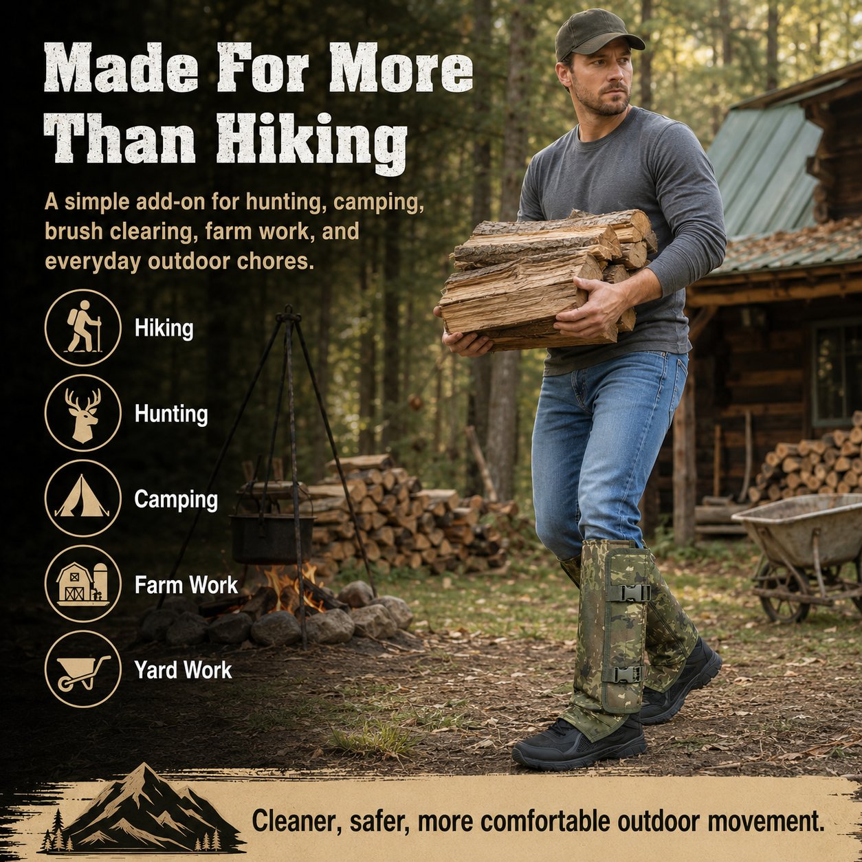 🌿 Essentials for outdoor trips🔥-Resistant Outdoor Leg Gaiters