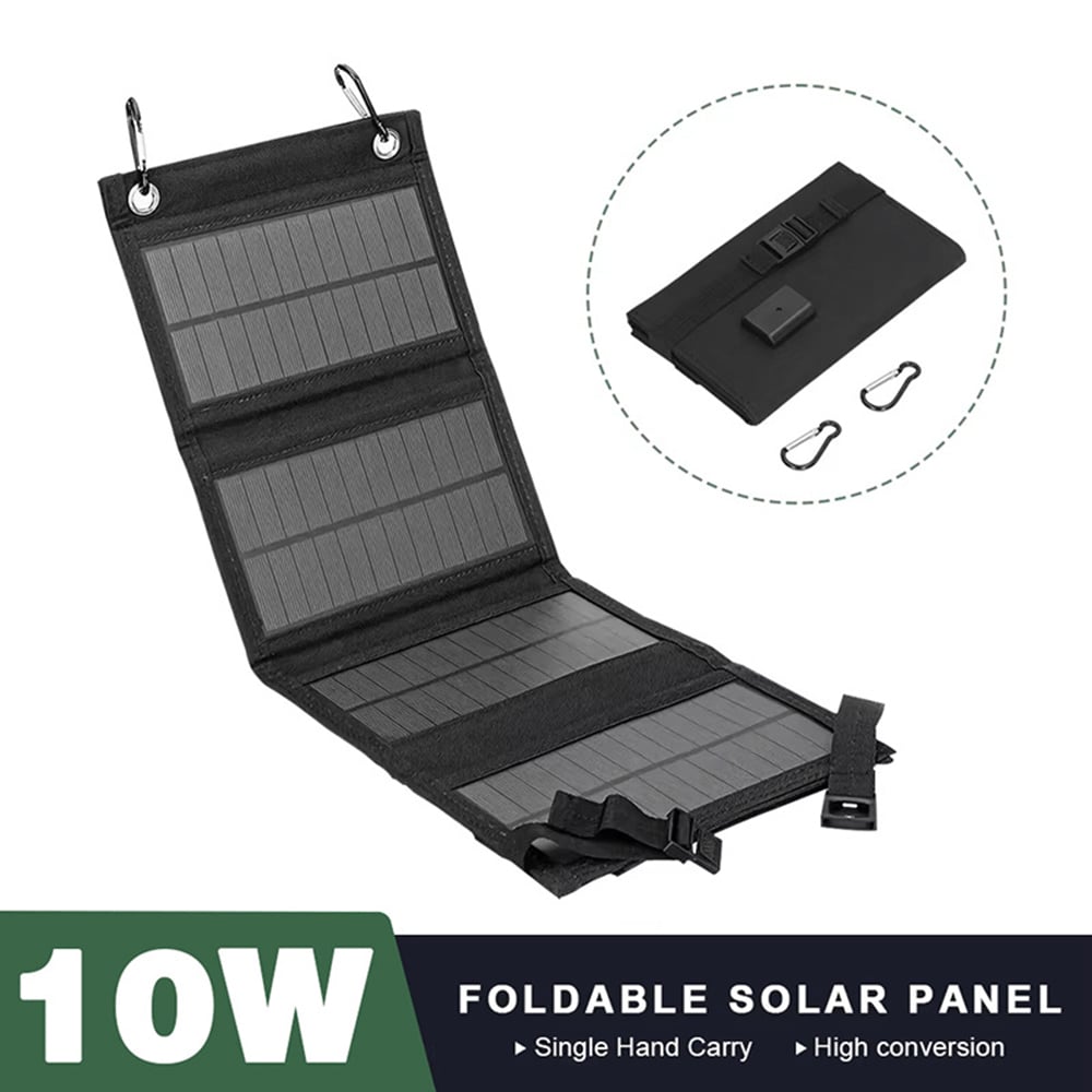 ☀️ Foldable 10W Solar Charger Panel with USB Output