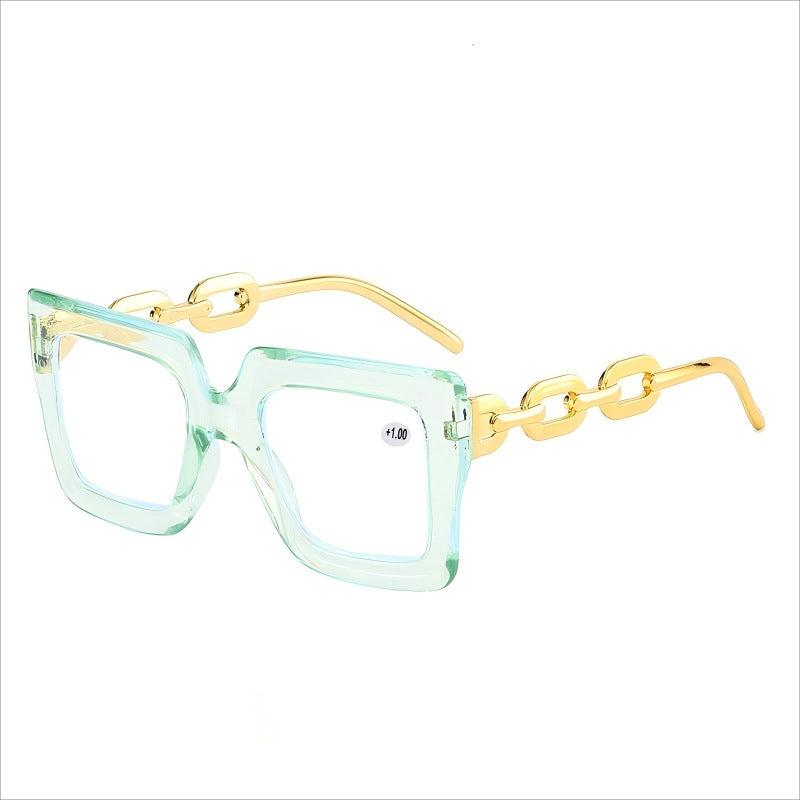 🔥Last day, 70% OFF!🔥-Women’s Oversized Square Chain Reading Glasses(1set-6pcs)