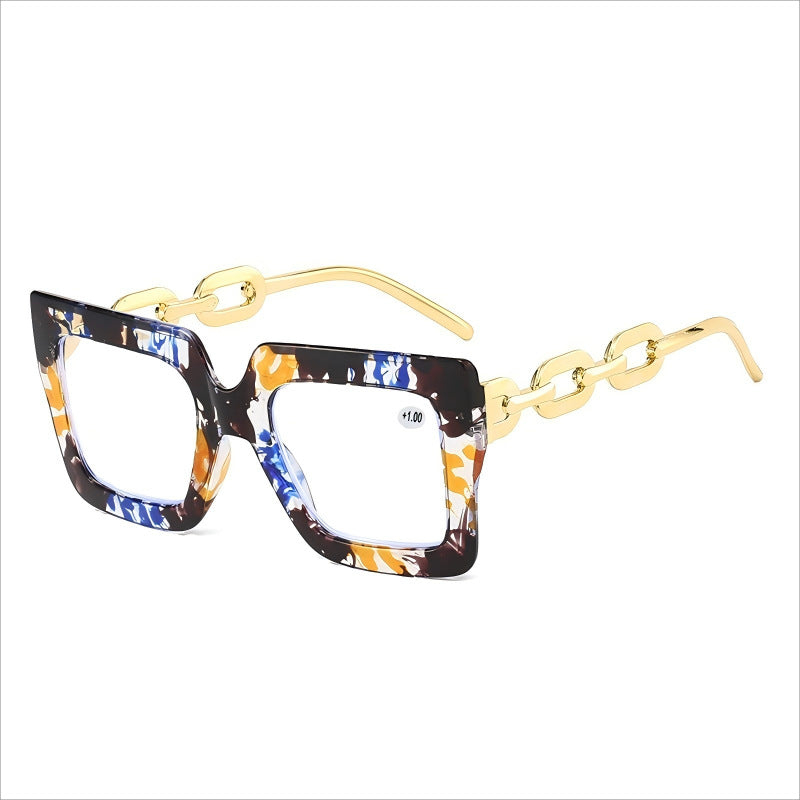 🔥Last day, 70% OFF!🔥-Women’s Oversized Square Chain Reading Glasses(1set-6pcs)
