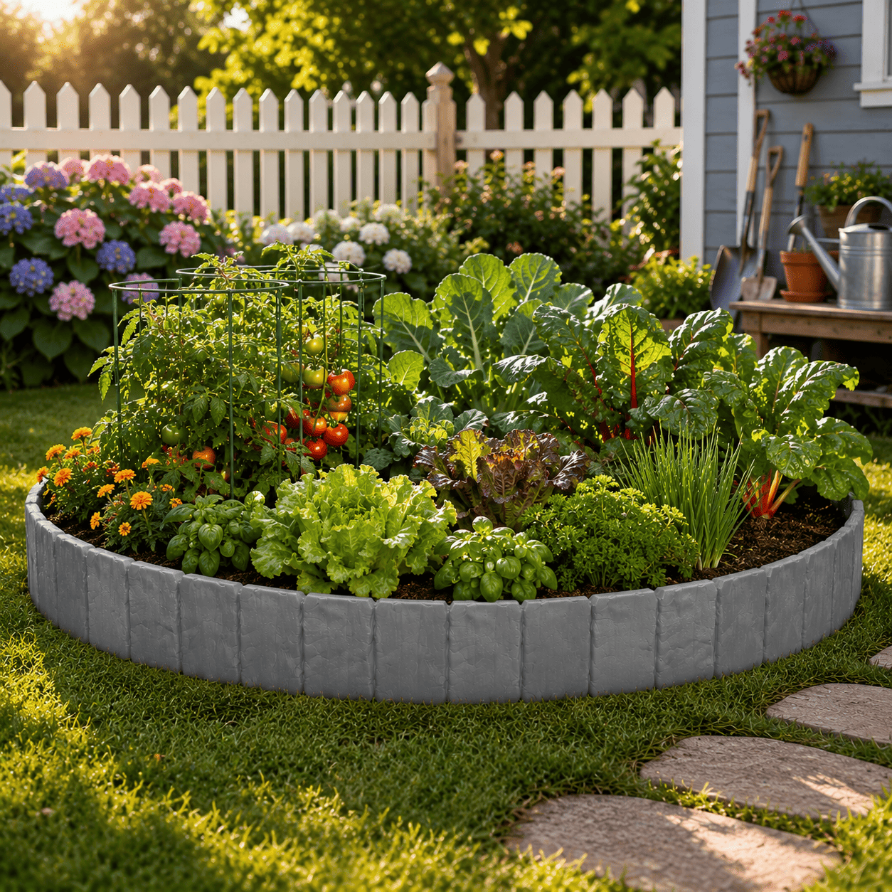 Faux Stone Landscape Edging Border with Realistic Natural Rock Appearance
