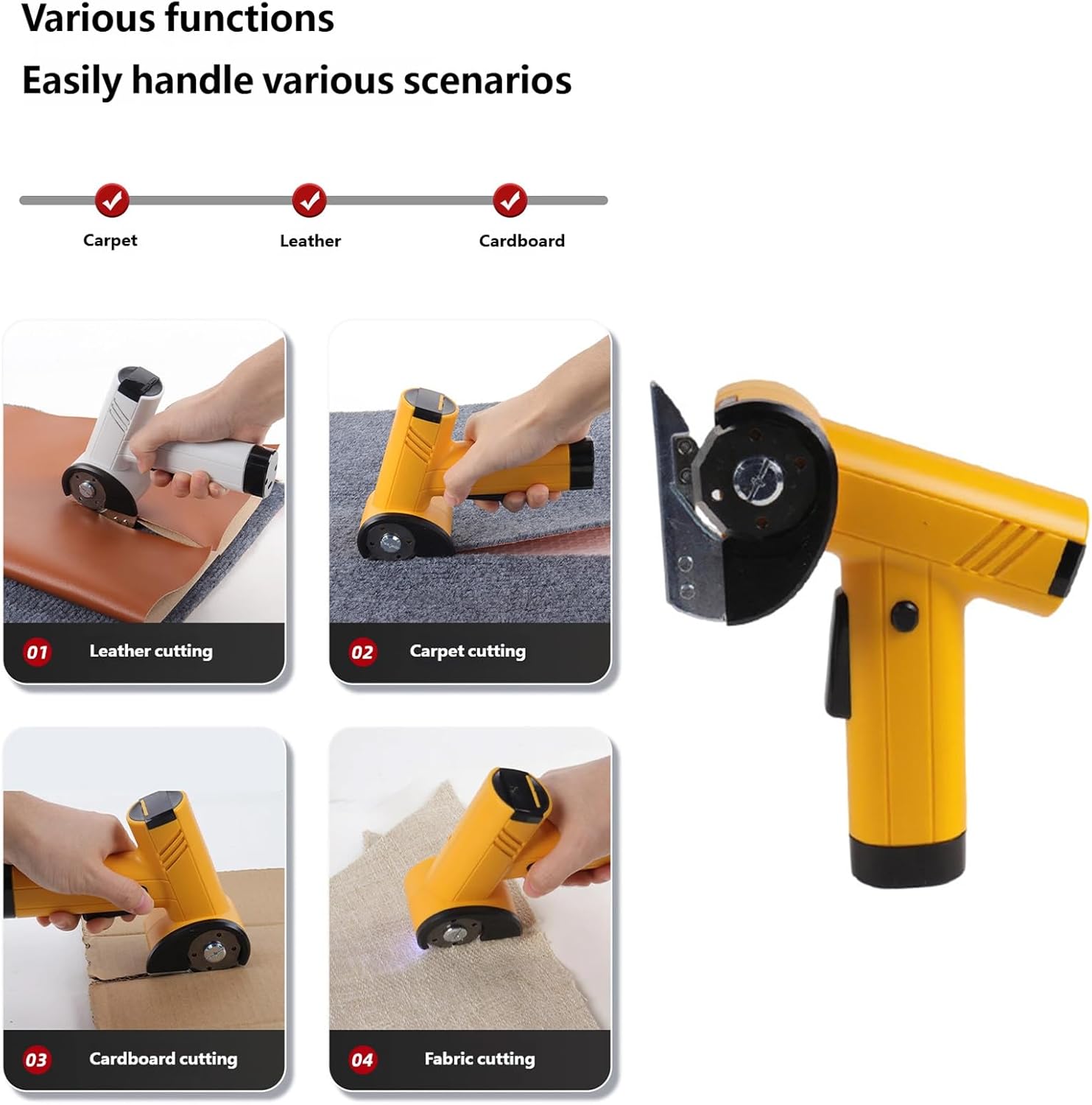 Cordless Heavy-Duty Fabric Shears – Precision Cutting for Carpet, Cardboard, & Thick Textiles ✂️📦