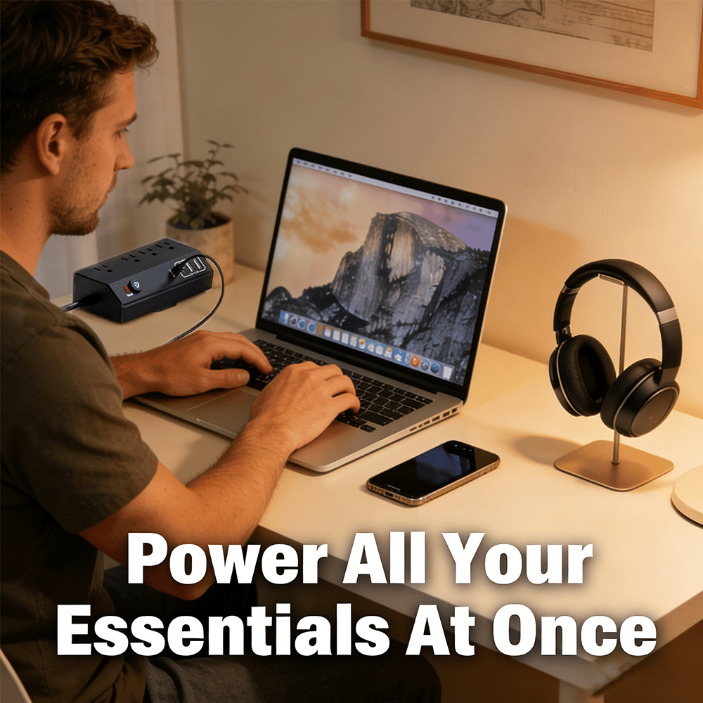 Space-Saving Clamp-on Power Strip 🔌 8/12-Port Desktop Edge Charging Station – Secure Grip Mounting with Surge Protection 💻