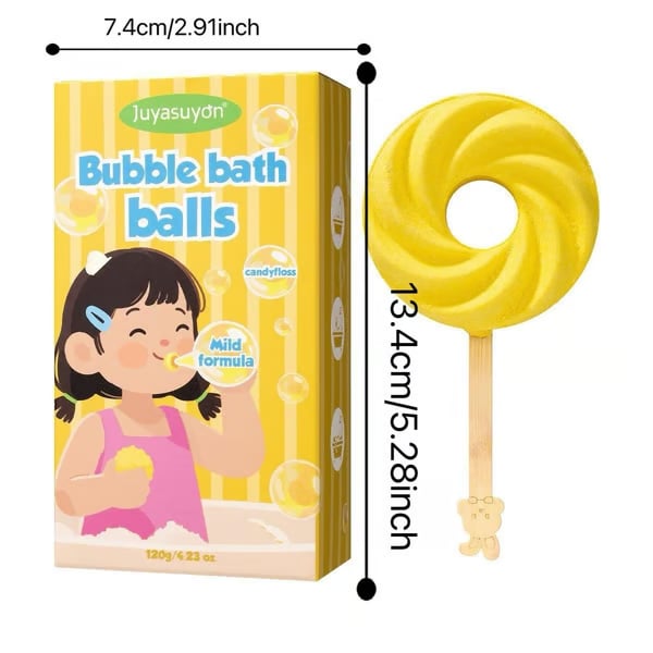 🍭Reusable Cute Lollipop Bath Bomb,Colorful Bubble Bath Ball for Fun Bath Time