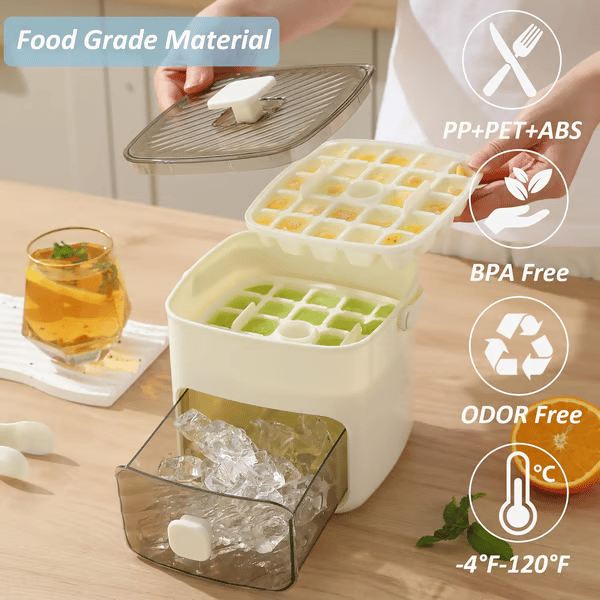 🔥Summer Promotion 49% OFF - Portable Ice Maker with Lid and Storage Box🧊🍹