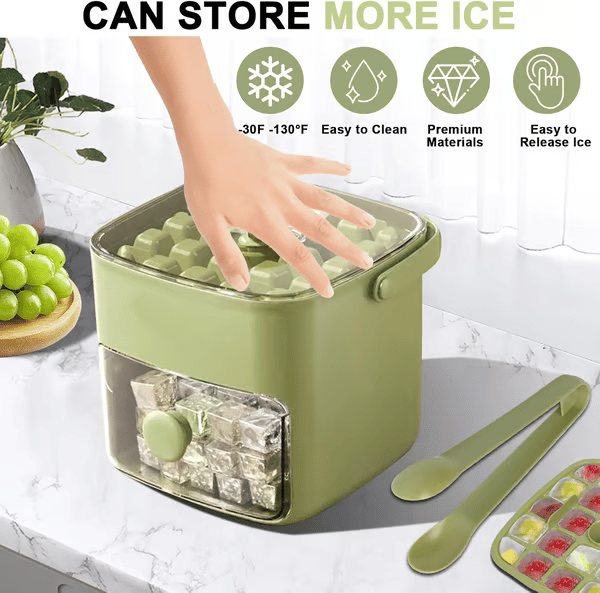 🔥Summer Promotion 49% OFF - Portable Ice Maker with Lid and Storage Box🧊🍹