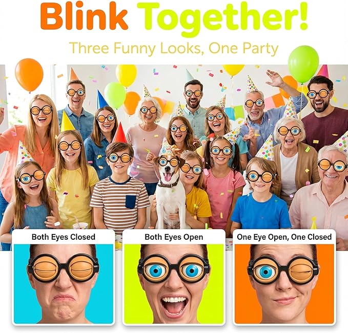 Interactive Winking Mechanism Funny Glasses