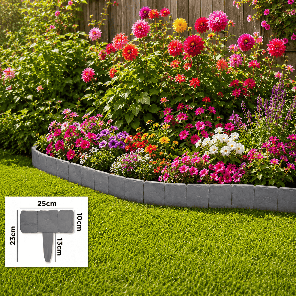 Faux Stone Landscape Edging Border with Realistic Natural Rock Appearance