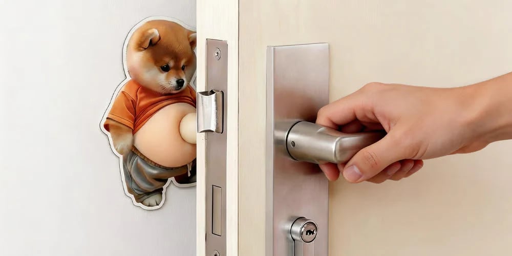 🏆⚡ 50K+ SOLD! 3D Cute Shiba Inu Self-Adhesive Door Stopper & Stress Ball(2 Pack )