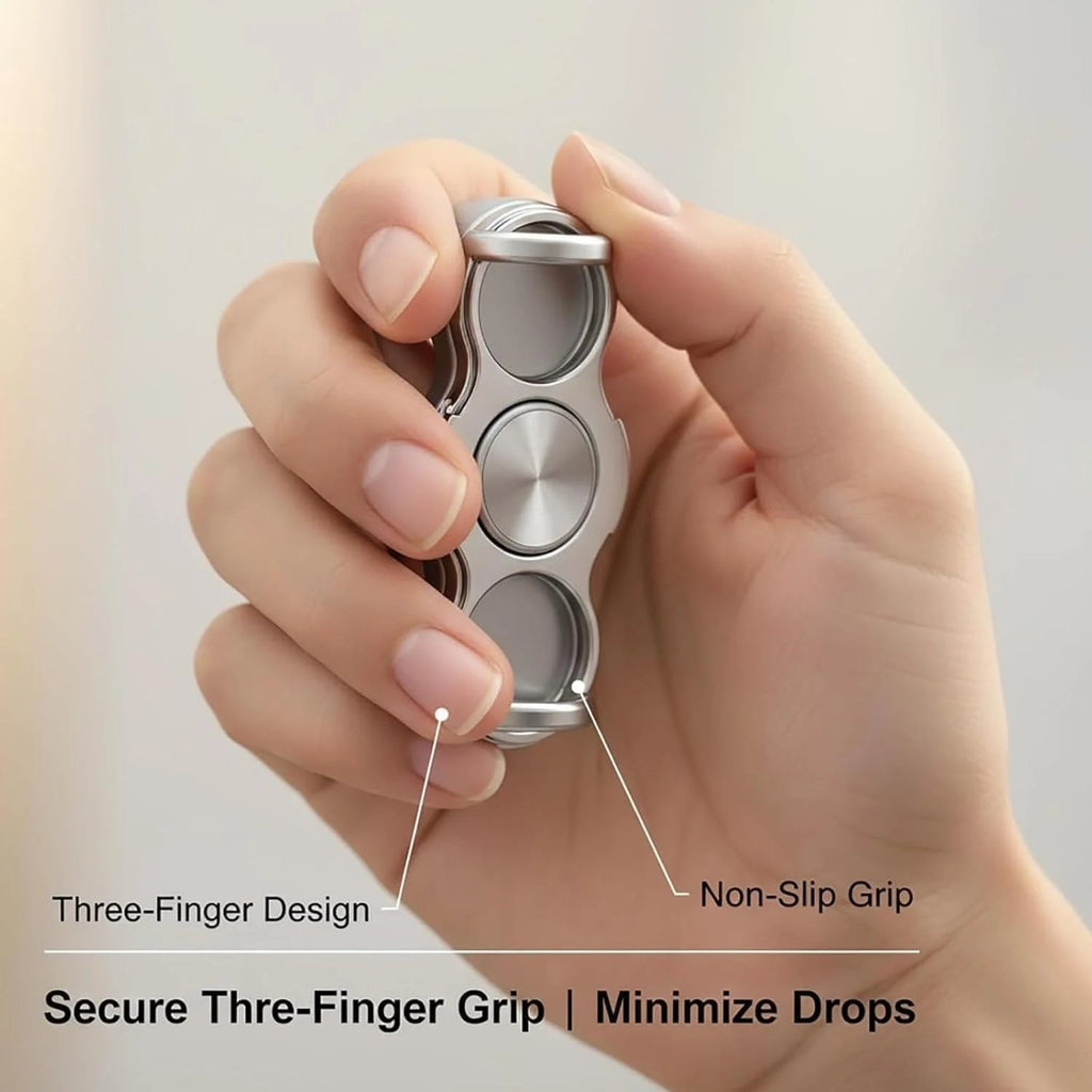 Dual-Ring Three-Finger Back Clip Holder - 360° Rotating Foldable Kickstand, Ultra Strong Clip Holder