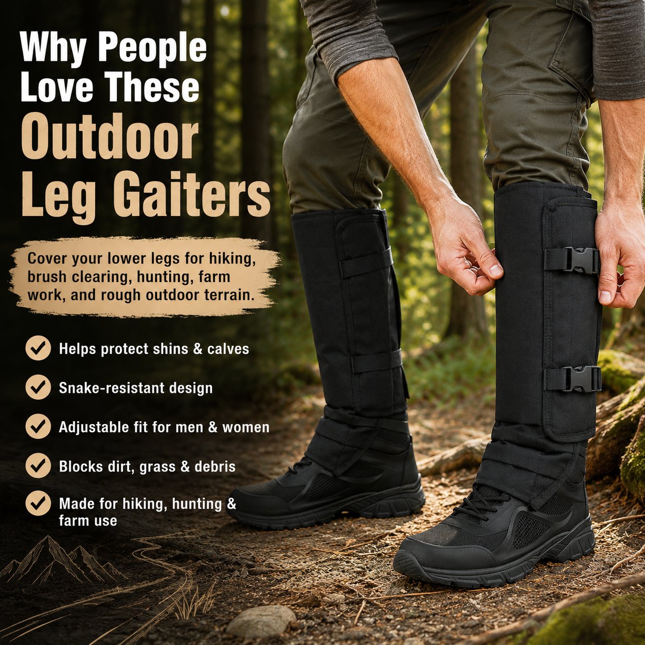 🌿 Essentials for outdoor trips🔥-Resistant Outdoor Leg Gaiters