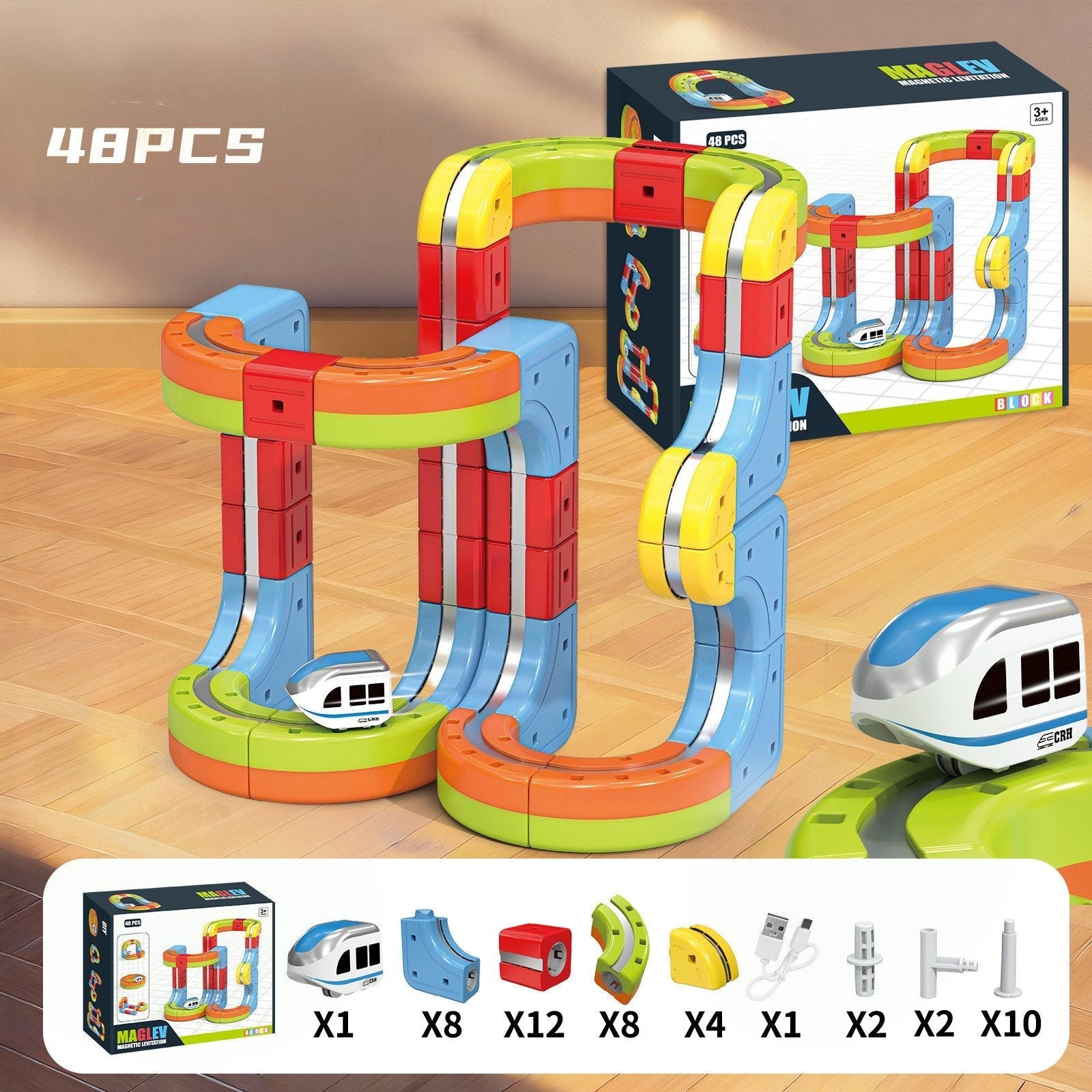 Magic Rail Track Blocks – Creative DIY Train Set with LED & Gravity-Defying Upside-Down Track | Kids Gift