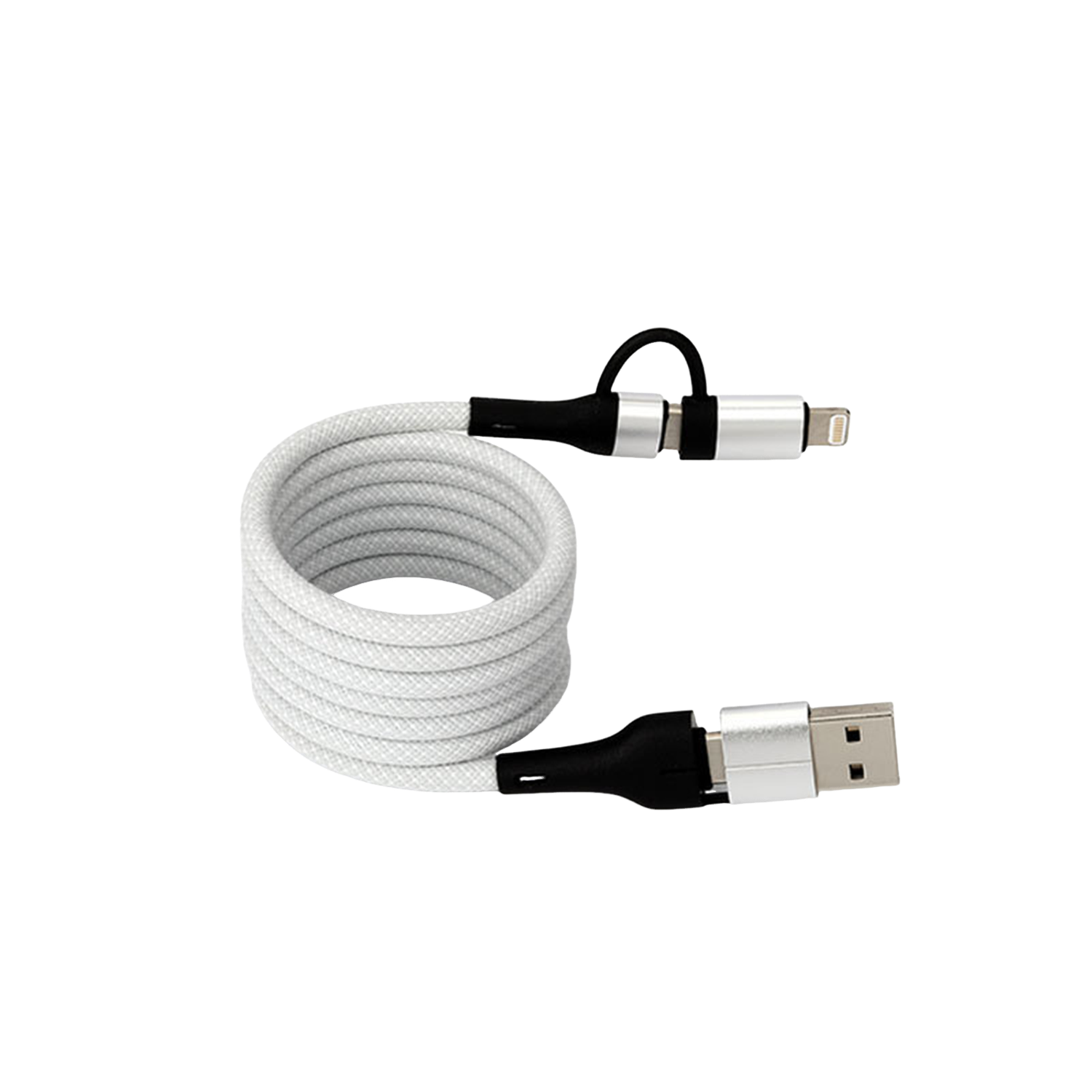 100W 4-in-1 Aluminum Alloy Magnetic Retractable Data Cable