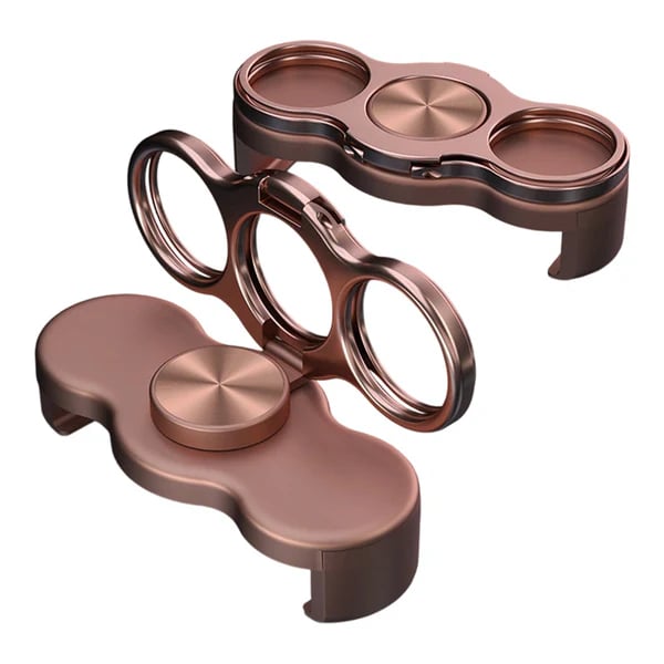 Dual-Ring Three-Finger Back Clip Holder - 360° Rotating Foldable Kickstand, Ultra Strong Clip Holder