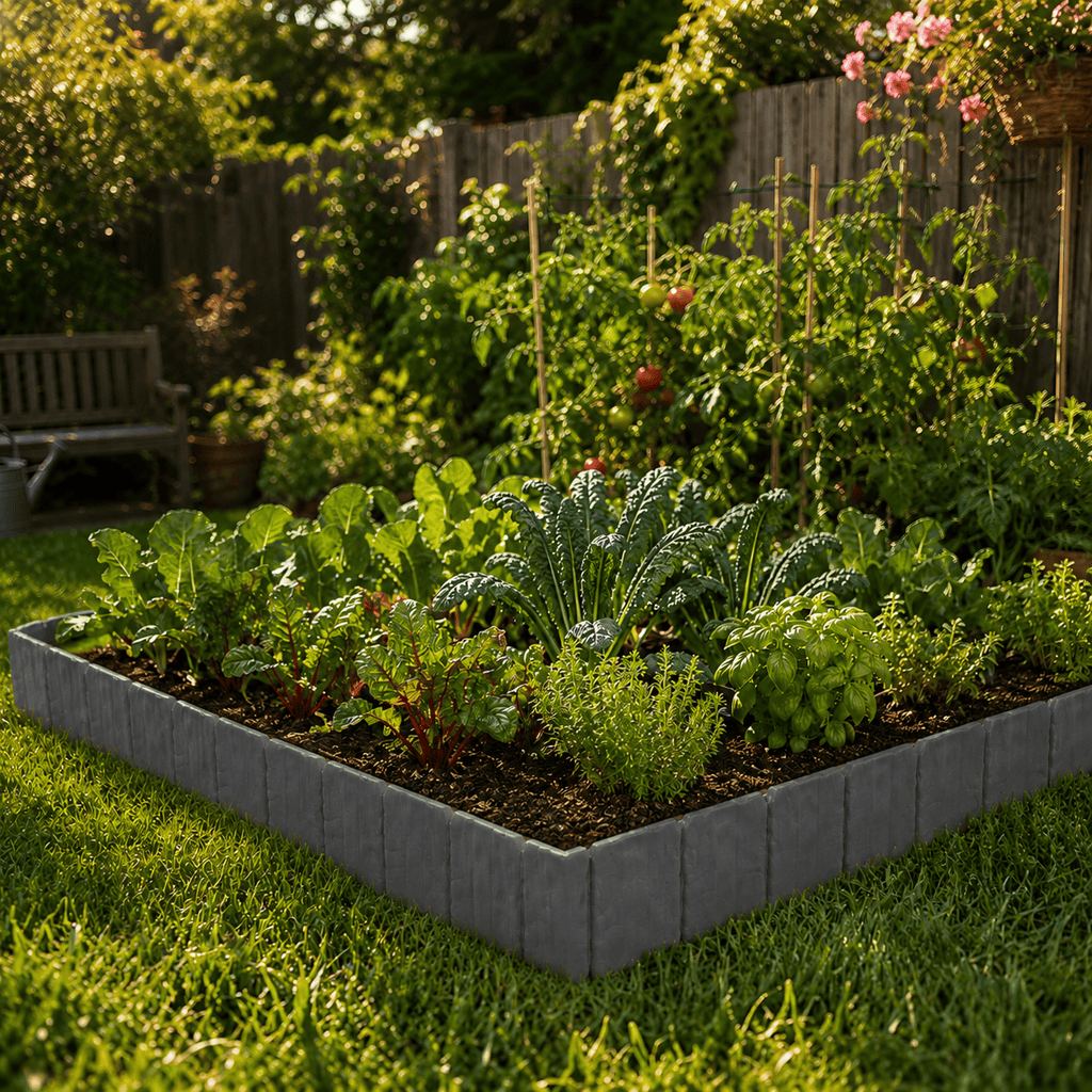 Faux Stone Landscape Edging Border with Realistic Natural Rock Appearance