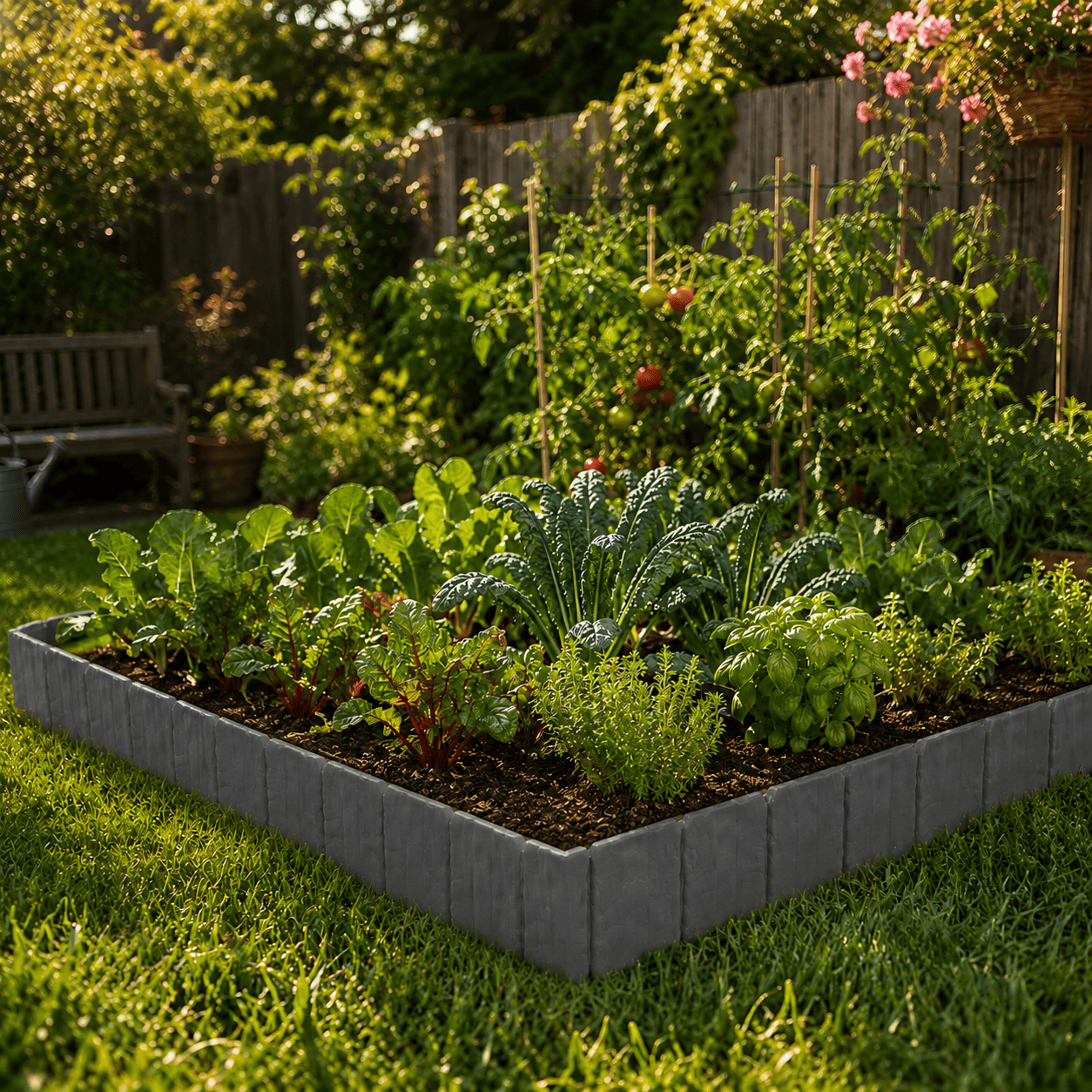 Faux Stone Landscape Edging Border with Realistic Natural Rock Appearance