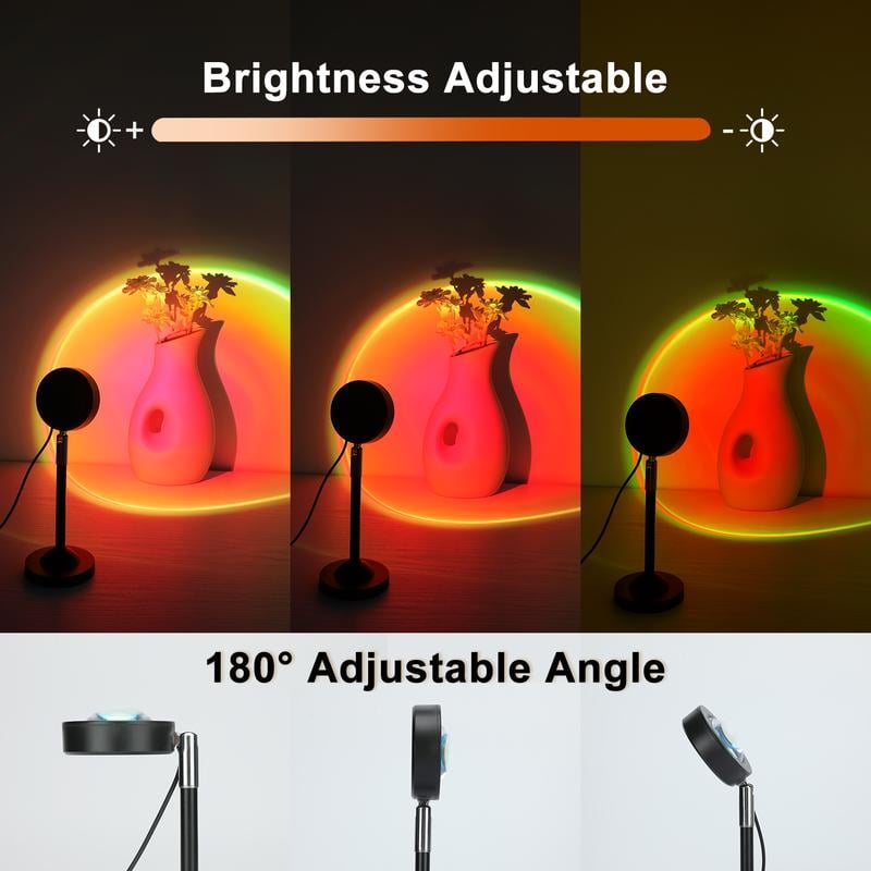 🌅Sunset Lamp Projector Light 💫180° Adjustable RGB Sunset Mood Lamp